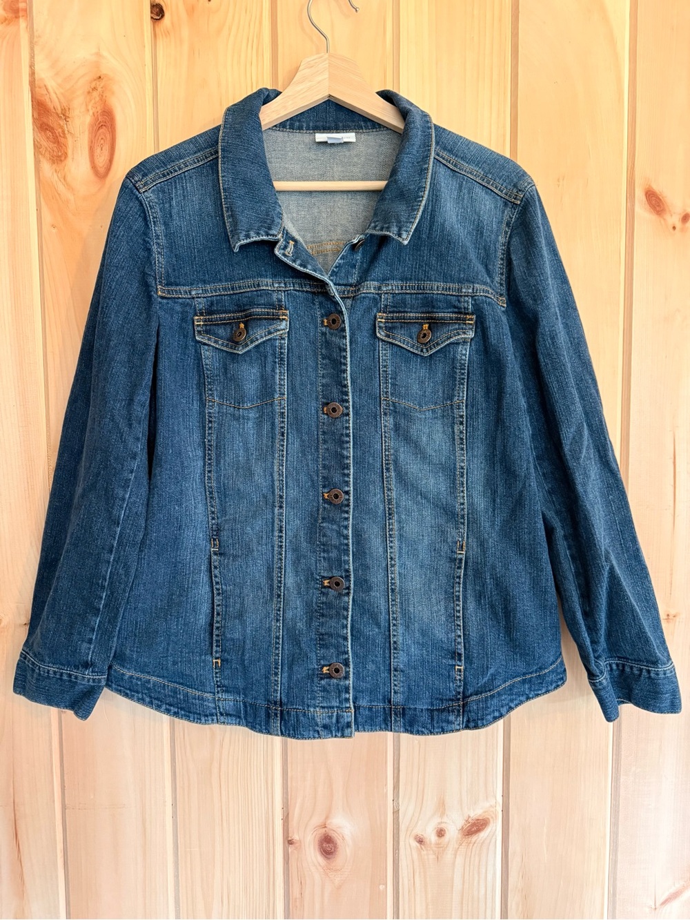 Jill Medium Wash Classic Denim Jean Jacket Petite Large PL